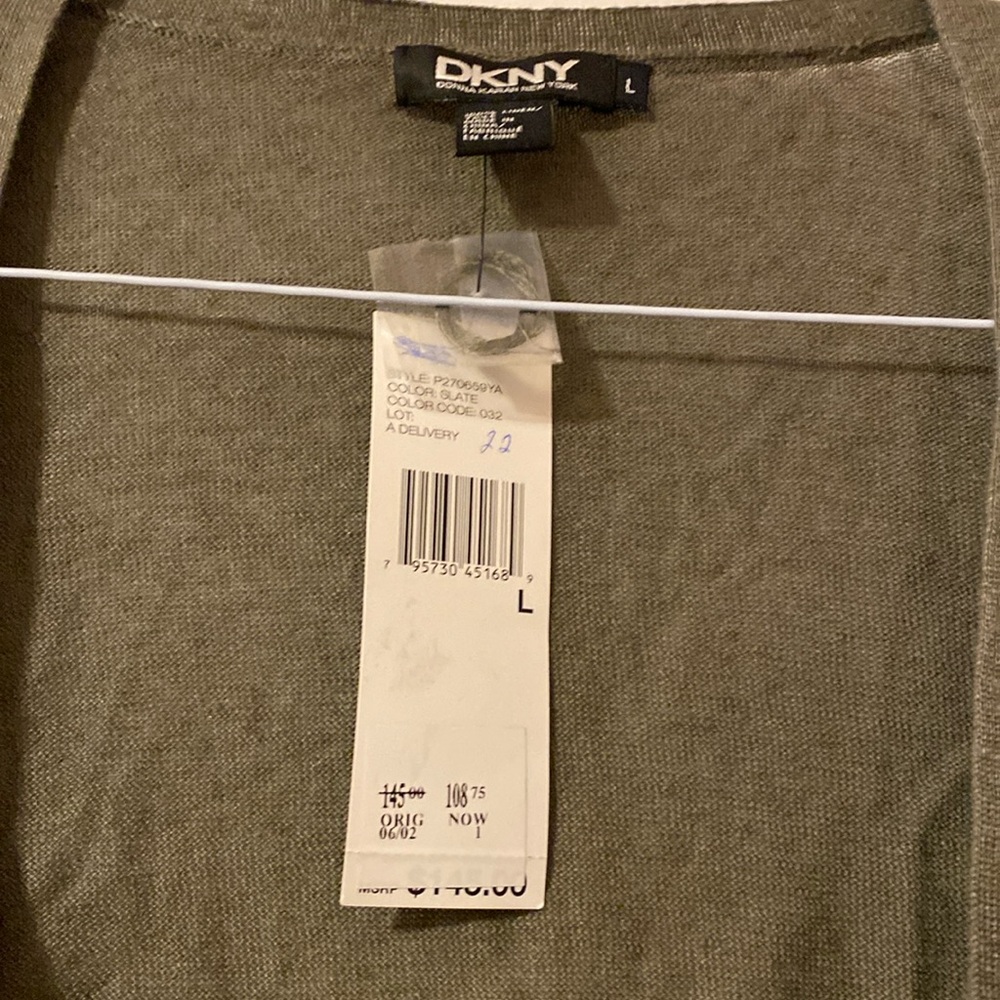 DKNY size large gray sweater